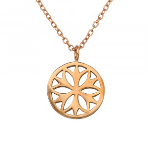 Lantisor din argint placat cu aur roz 14K cu pandantiv floare model DiAmanti DIA39450 (Argint 925‰ 1,45 g.)